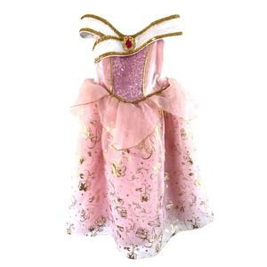 Disney Parks Castle Sleeping Beauty Aurora Pink Dress Costume Princess 5 6 Delux